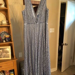 Baby Blue Floor Length Dress